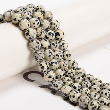Natural Dalmatian Jasper Smooth Round Beads 6mm 8mm 10mm Approx 15" Strand