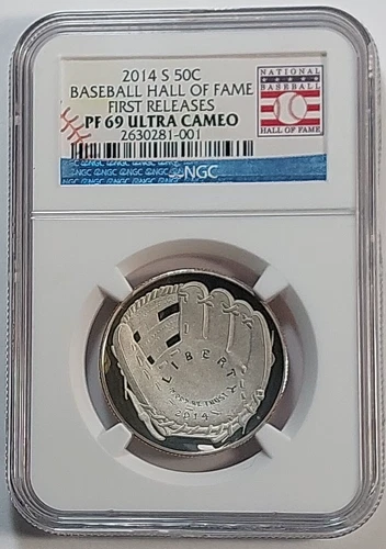 2014-S BASEBALL HALL OF FAME CLAD PROOF HALF DOLLAR PF69 UC NGC - EARLY RELEASES