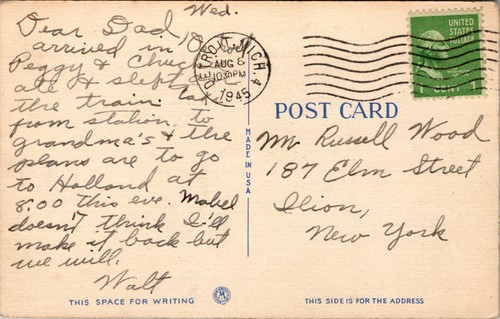 Vtg 1940s Aerial View Belle Isle Island Park Detroit Michigan MI Postcard - Picture 2 of 2