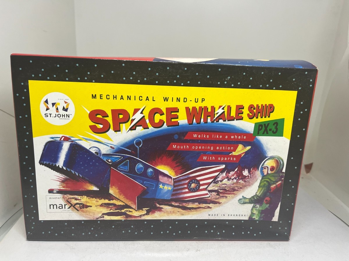 St John by Marxu PX-3 Space Whale Ship Mechanical wind up tin toy