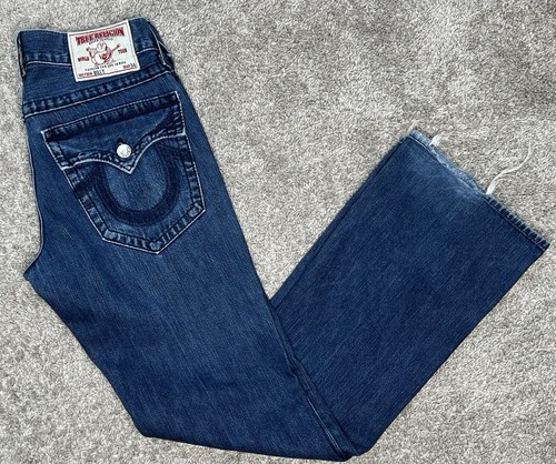 True Religion Billy Y2K Jeans Mens Size 31 Blue Baggy Pocket Flap
