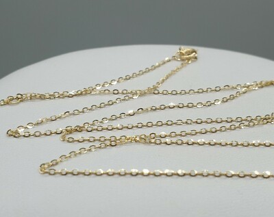 Sparkly 9ct Yellow Gold Trace Chain 9K 1mm wide Necklace 14'' to 32'' extendable