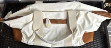 Mark and Graham Large Canvas and Leather Weekender Bag Color Natural NWOT