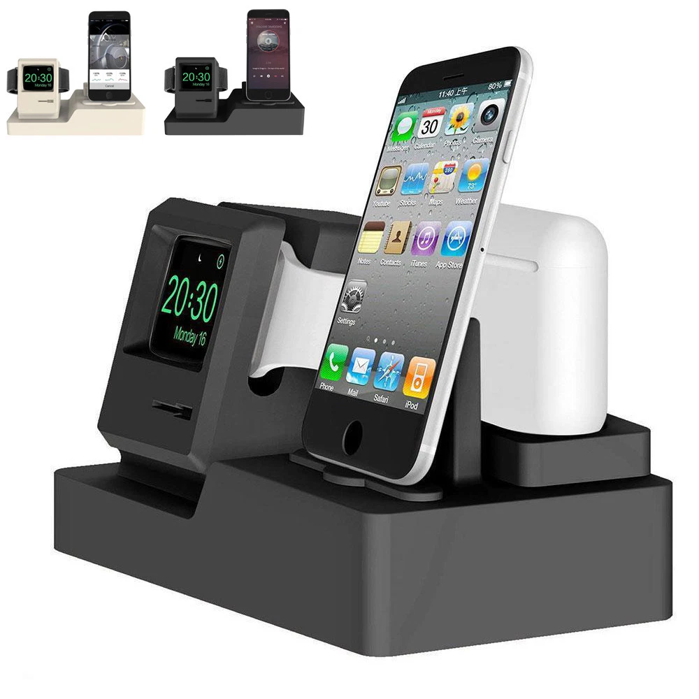 3in1 Charging Dock Station Stand Holder For Apple Watch AirPods iPhone 12 | eBay