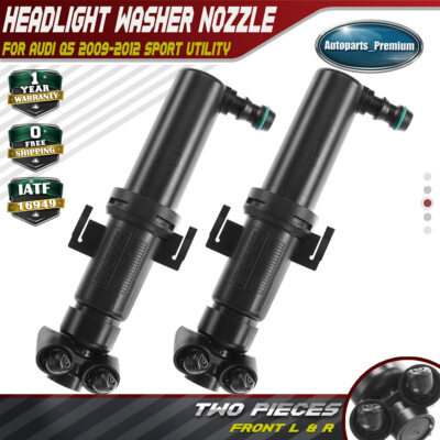 2Pcs Headlight Washer Nozzles for Audi 8R Q5 2009-2012 Front Left Side 8R0955101