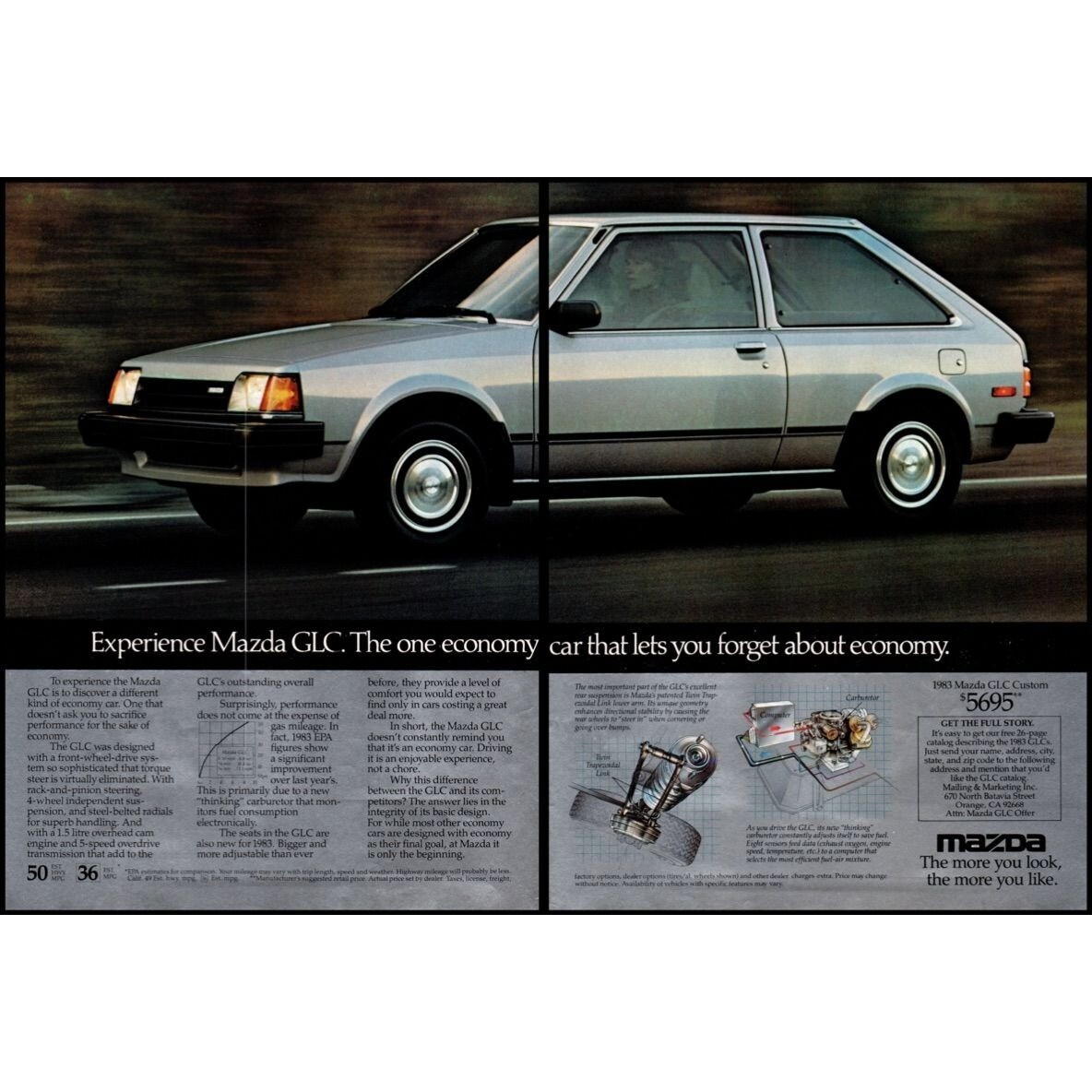 Ｍeguページ 1983 Mazda GLC Hatchback 2 Page Vintage Print Ad Time Lapse
