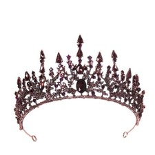 Purple baroque Crystal Queen Crown and Tiara Princess Crown for Women and Girls