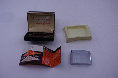 BENTLEY Vintage Chrom Butan Tank Feuerzeug Austria Original Deko Box