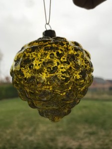 Détails Sur Boule De Noël Vintage En Verre Pomme De Pin