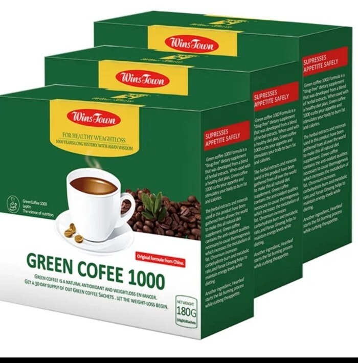 Winstown Instant Slim Diet Coffee With Green Coffee & Garcinia, 15 Bags, Burn Control