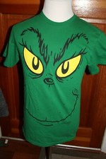 Dr. Seuss GRINCH Face Short Sleeve Green Medium T-Shirt Tagless Christmas