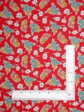 Lori Holt Fabric Stitch Floral Vintage Flower Cayenne Cotton Riley Blake By Yard