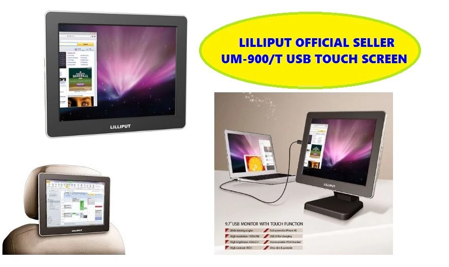 Lilliput 9.7" UM-900/T 1024x768  IPS screen HDMI ,VGA USB Touchscreen Monitor  - Image 2 of 3