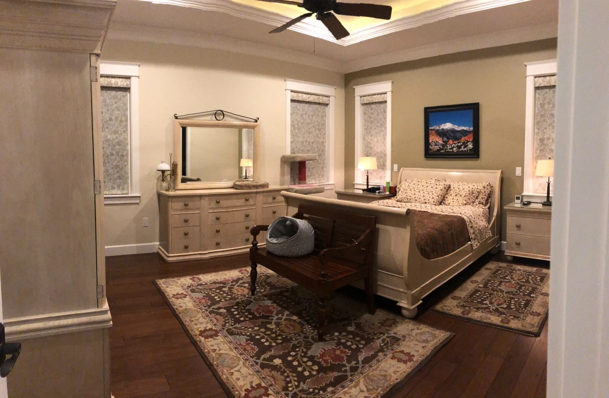 6 Piece Drexel Heritage Queen Size White Wash Bedroom Furniture Set Rare