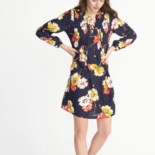 OLD NAVY Women's Navy Blue Floral Swing Dress SIZE XS New With Tags $36.99