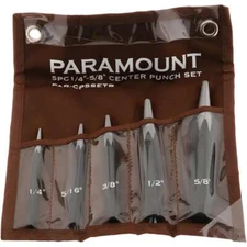 Paramount 5 Piece, 3/32 to 1/4", Center Punch Set Comes in Canvas Roll