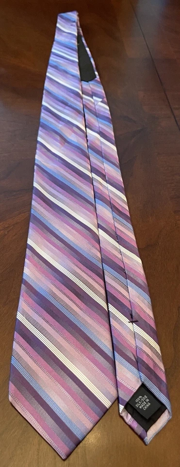 Van Heusen фиолетовый синий 100% шелк мужской галстук сделано в Китае - Изображение 3 из 4