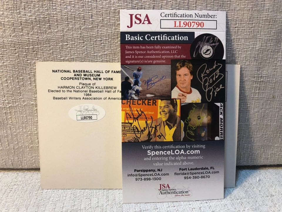 Harmon Killebrew Signed Autographed Gold Hall of Fame Plaque HOF Postcard Card - Image 3 of 3