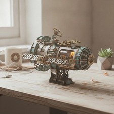 3D Wooden Puzzles for Adults Space Station DIY Model Kit Mechanical Model K...