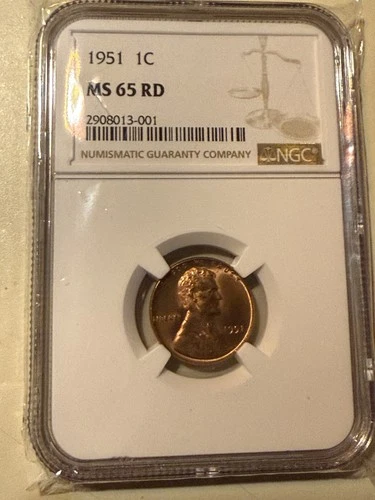 1951 P Lincoln Cent NGC MS65RD 💥