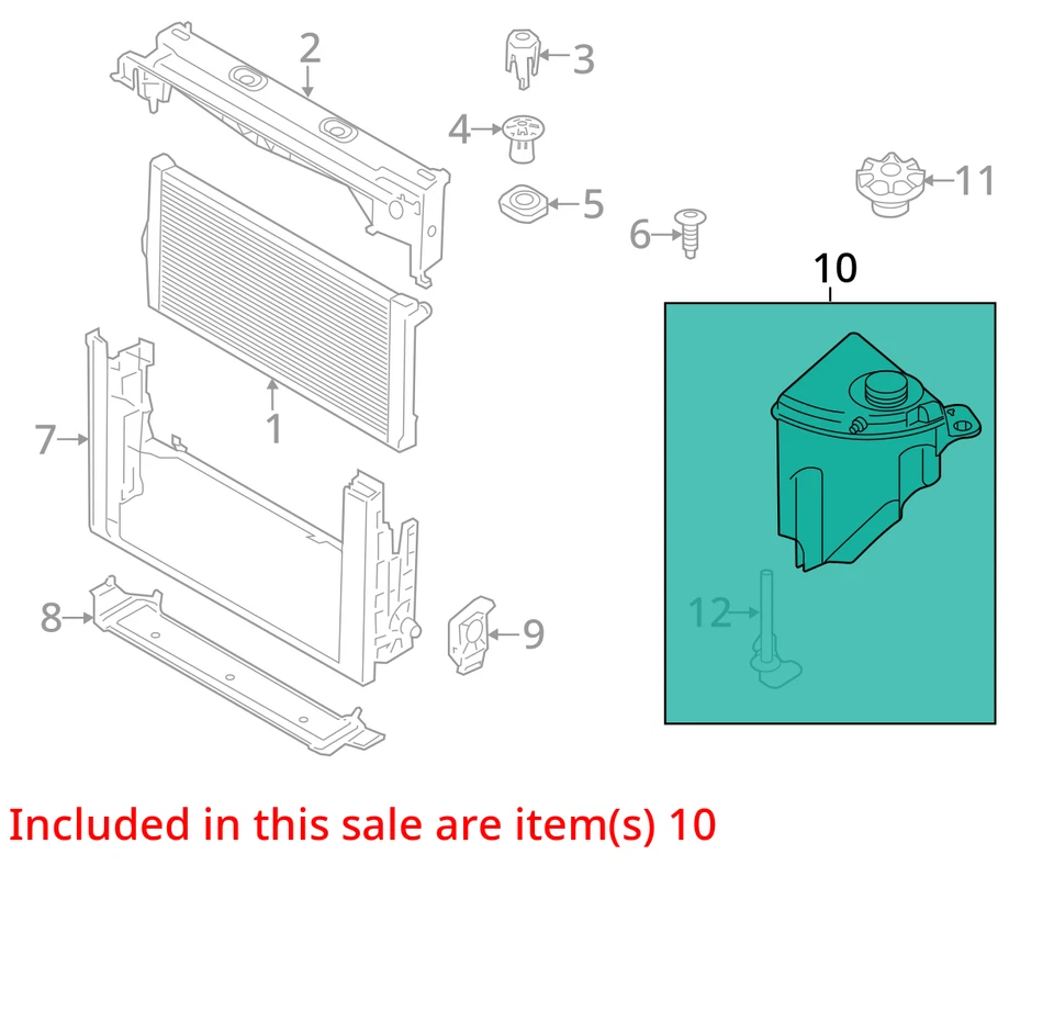 BMW 535i 2014 botella de desbordamiento de refrigerante OEM 134 k millas - LKQ432568478 Foto 4 de 4