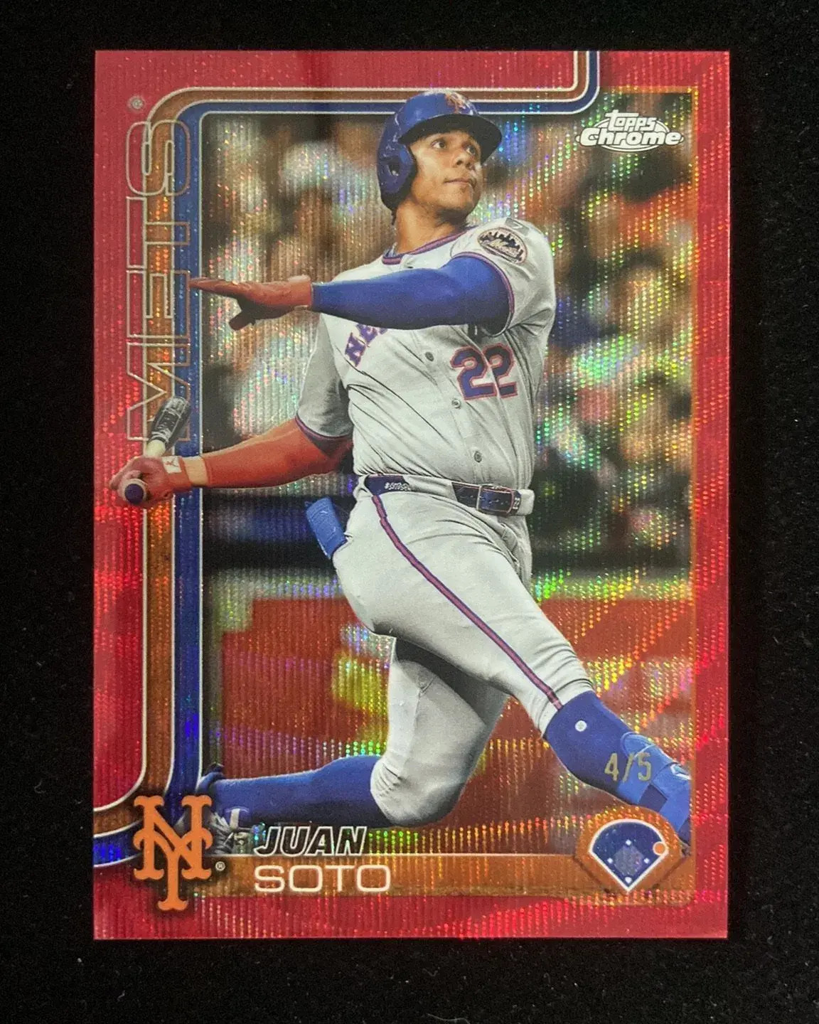 2025 Topps Chrome Red Wave #200 Juan Soto 4/5 Mets HD