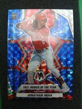 2022 Panini Mosaic Blue Camo Prizm #285 Jonathan India Reds RC