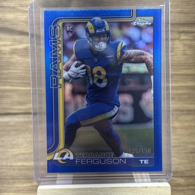 2025 Topps Chrome Terrance Ferguson Blue Refractor /150 RC #335 Rookies LA Rams