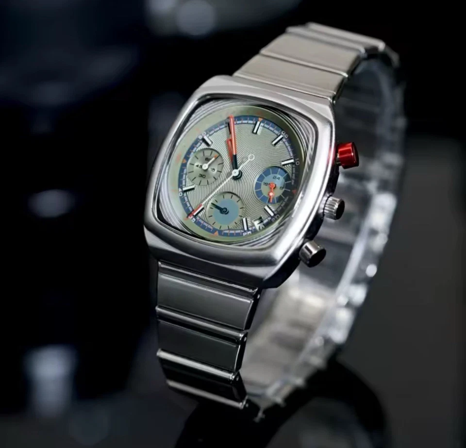 Reloj Brew Coffee Plata Verde Negro Cronógrafo Estilo Métrico Ciloa Cuarzo MVMT Foto 2 de 4