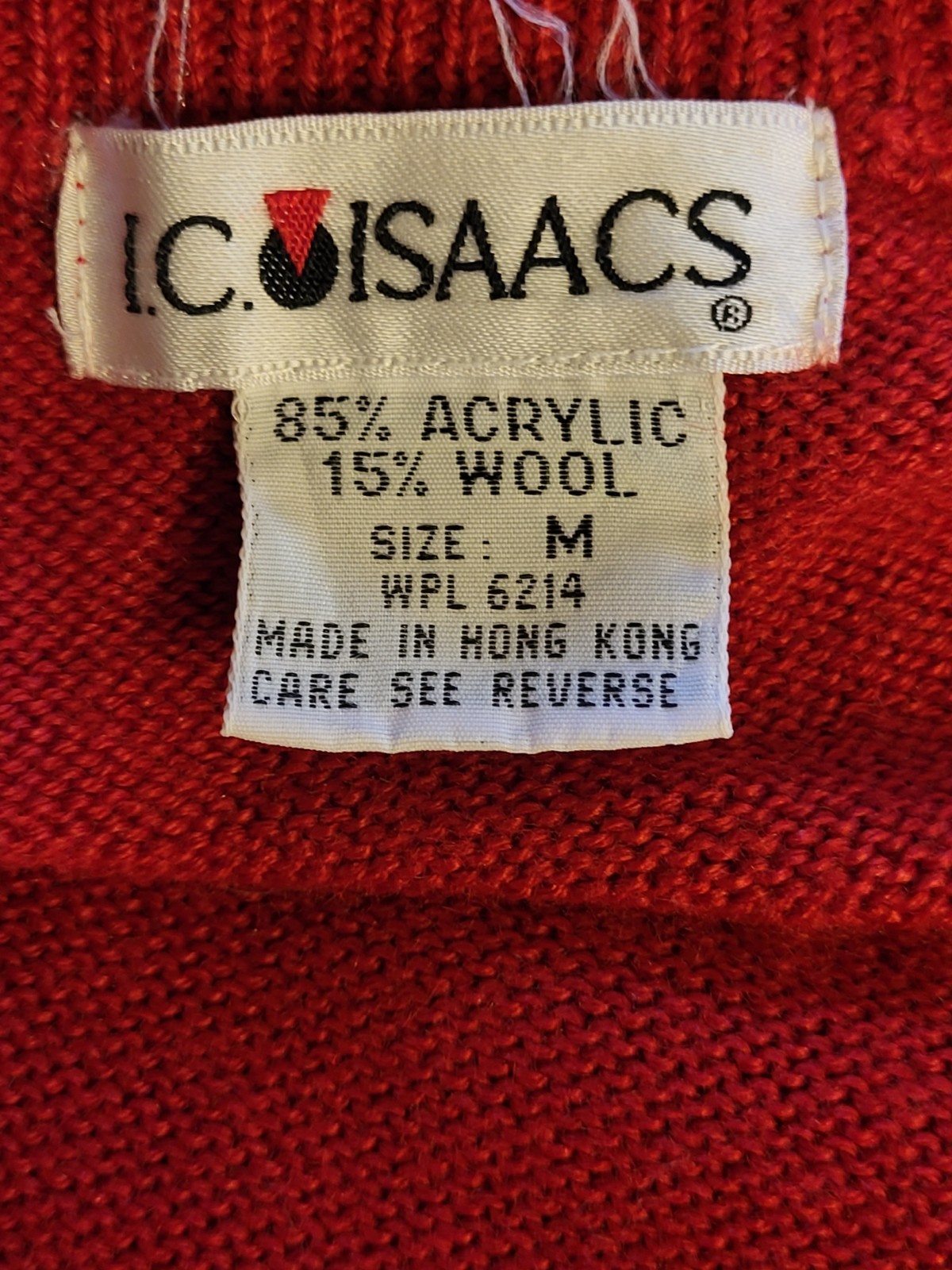 IC Isaacs Medium Red Embroidered Button-up Vest - image 11