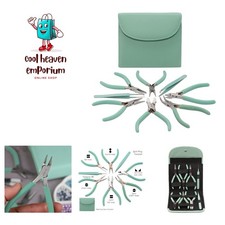 Compact 8-Piece Jewelry Pliers Set with Colorful Carry Case for Creative Beading