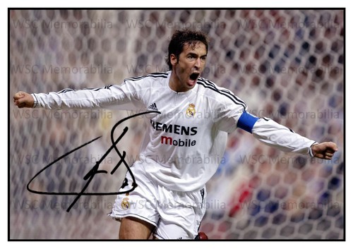 12471. Raul Signed Pictures (A4 Prints) Real Madrid Spain Schalke NY Cosmos etc.