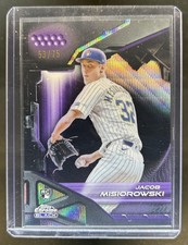 2026 Topps Chrome Black Jacob Misiorowski RC Purple Wave Refractor #/75 Brewers