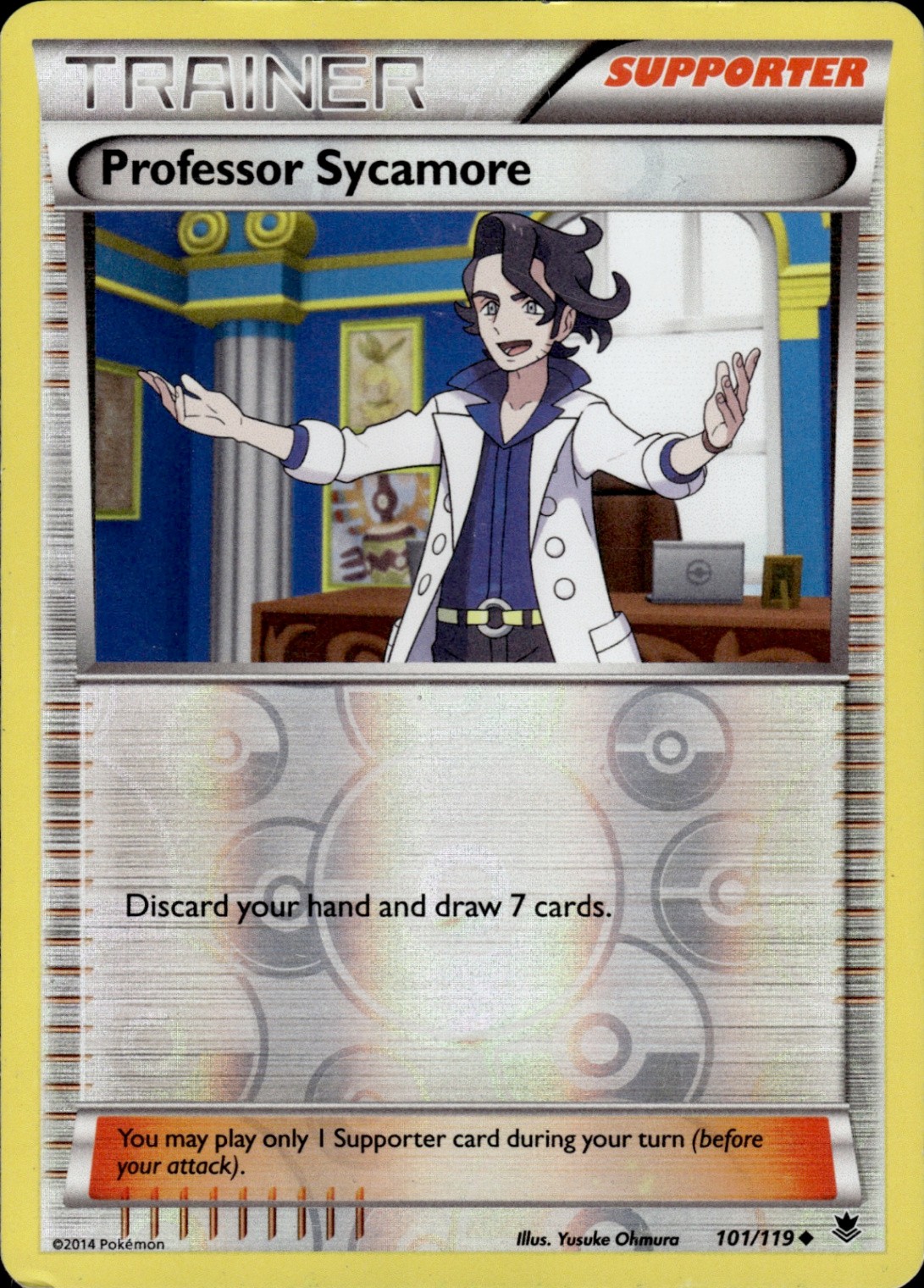 Pokemon TCG Reverse Holo Professor Sycamore XY - Phantom Forces 101/119