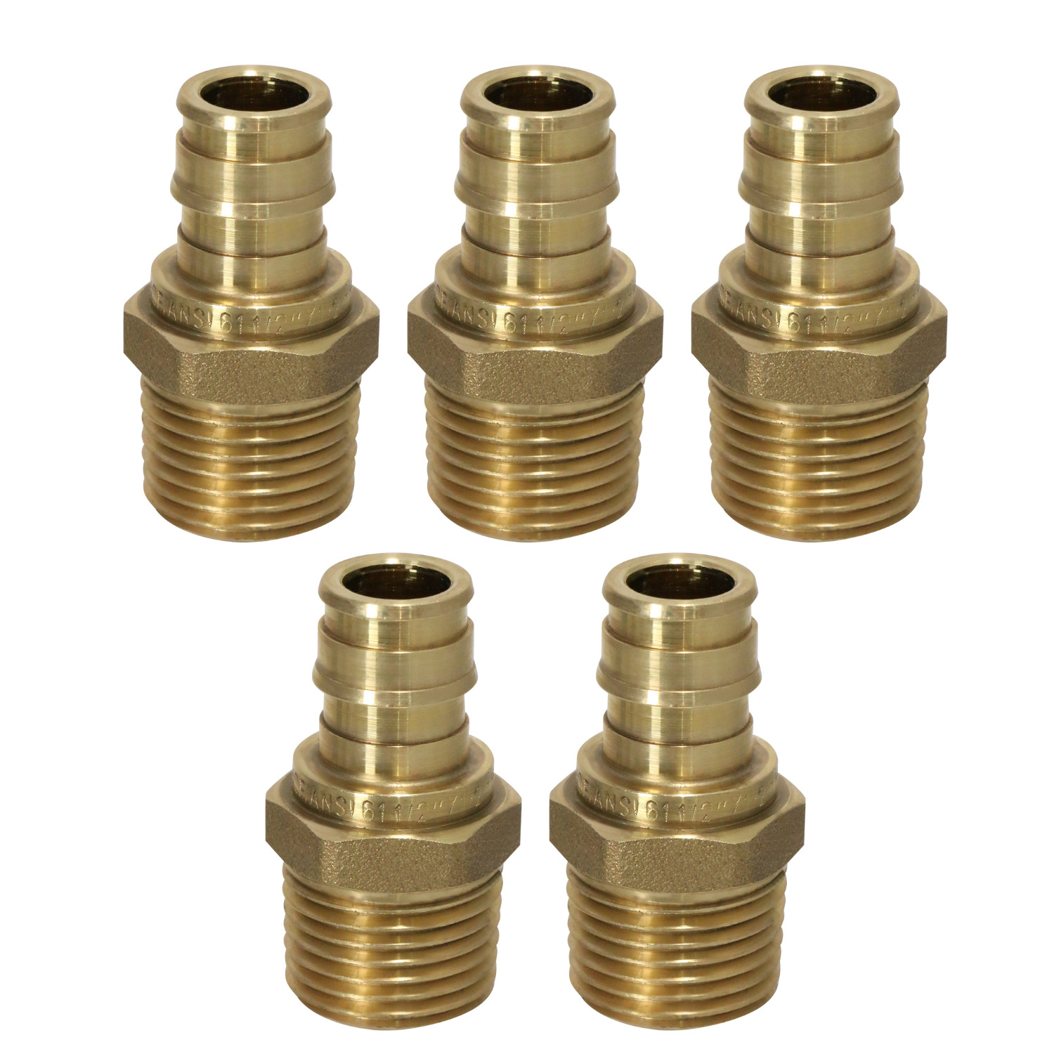 5 Pack XFITTING 1/2" Pex A X 1/2" Male NPT Expansion Male Adapter , F1960