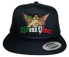 CHICANO POWER HAT BLACK MESH EL CHAPO GUZMAN MEXICO USA FLAG