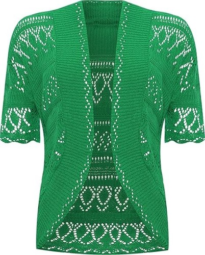 Ladies' Women’s Crochet Knit Short Sleeve Shrug Cardigan Bolero M-2XL - Picture 18 of 25