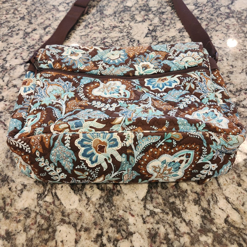 Bolso Bandolera Vera Bradley Java Azul MESSENGER Viaje Escolar 11 x 14 x 4 Foto 4 de 4