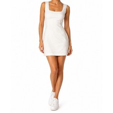 Everlane Dream Square Neck Mini Dress White Sleeveless Cotton XS Bridal