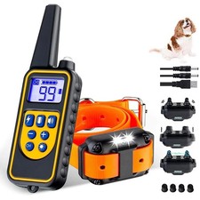 Rechargeable Waterproof Dog Training Collar with Remote  LCD Display