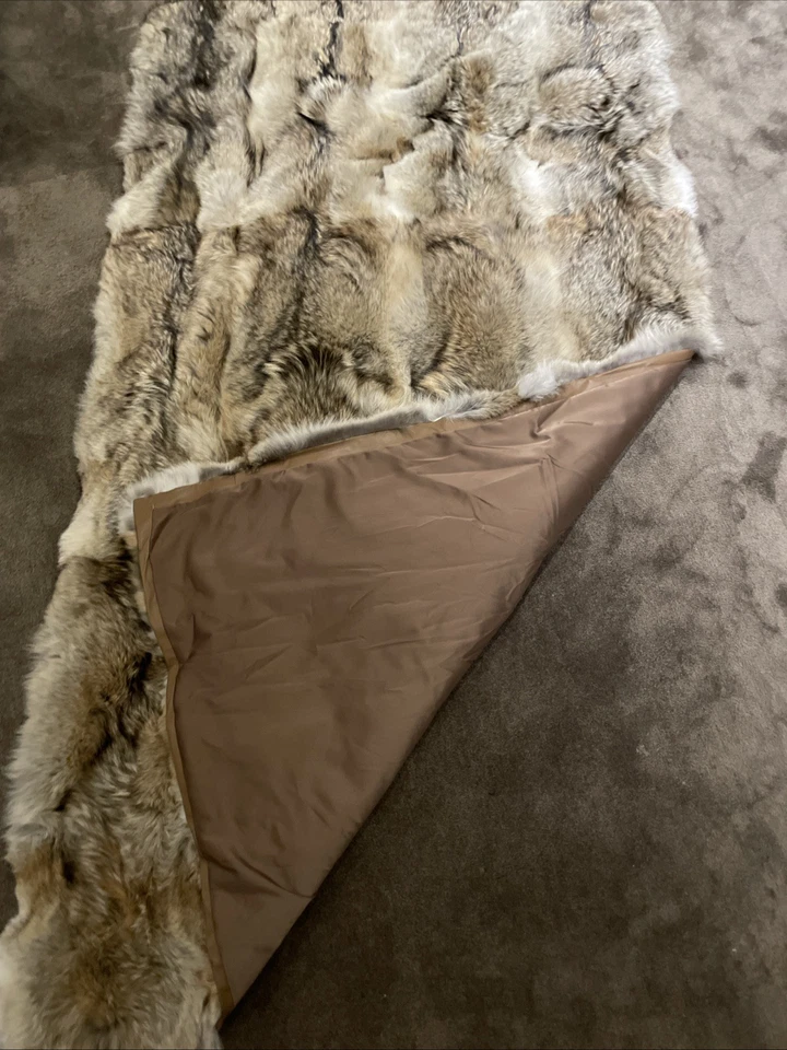 Luxury REAL FULL SKIN, COYOTE FUR Blanket throw, 210cm by 120cm - Image 2 of 4