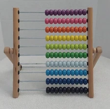  IKEA 1999 Mula Abacus Bright Rainbow 10 Rows Color Beats Learning Math School