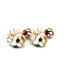 David Webb Enamel 18 Karat Yellow Gold Fixed Back Cufflinks