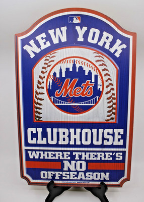 WinCraft New York Mets Clubhouse Wood Sign 17x11 MLB Fan Cave Wall Decor 2017