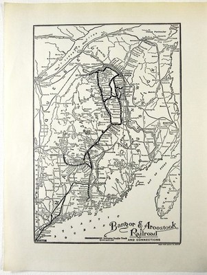 Bangor & Aroostook Railroad - Original 1941 System Map by Rand Avery