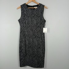 Calvin Klein Women's Sleeveless Sheath Dress – Size 12 - Black & Silver