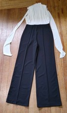NWT White House Black Market Women's WHBM Mock Neck Tie Back Jumpsuit Size 4