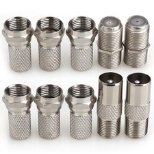 F Plug Connectors Waterproof Micro Screw/Twist On Aerial Coaxial Cable RG6 for