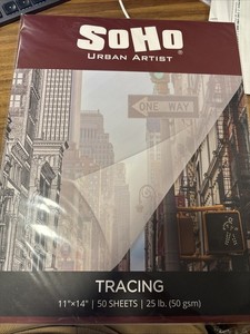 SoHo Urban Artist Vellum Tracing Paper Pad 11x14 - Translucent Vellum Paper f...