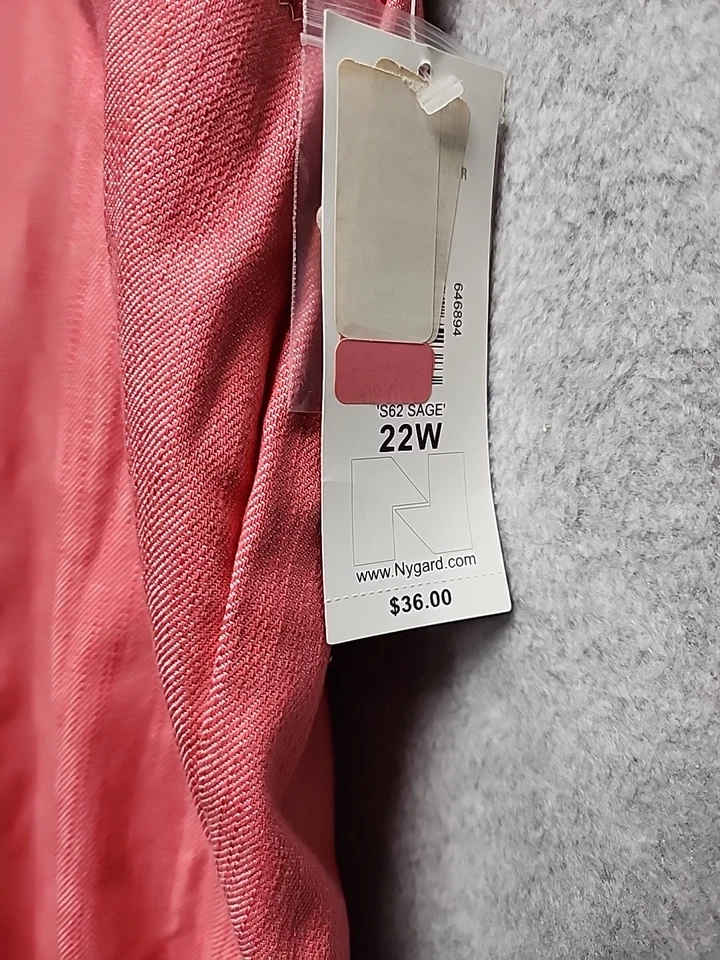 Pantalones Capri Tan Jay Talla Grande Rojo Talla 22W Denim Anchos Nuevos con Etiquetas Foto 3 de 4